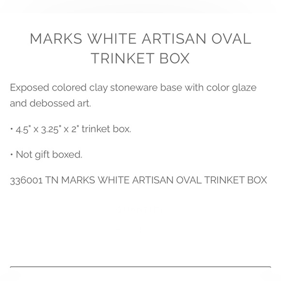 Marks White artisan oval stoneware decorative trinket box w/lid-NWOT - Picture 2 of 12